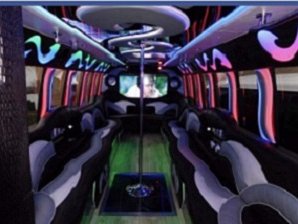 Party bus dance floor and lighting